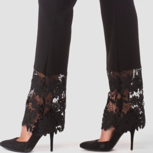 Joseph Ribkoff Pants - NWT Joseph Ribkoff black lace bottom flare pants